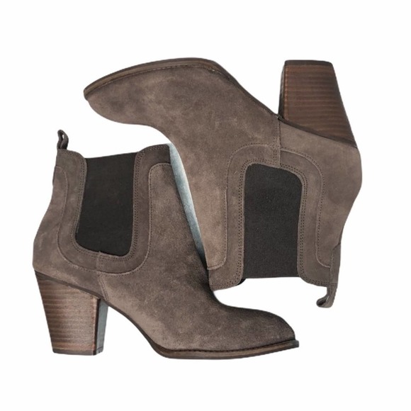 Fat Face Shoes - Fat Face Block Heel Calow Chelsea Brown Bootie 9